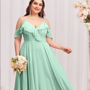 Shein Mint Green Off the Shoulder Dress in 2XL